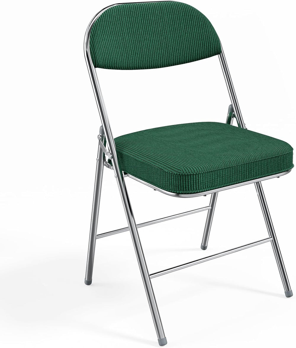 VINGLI Folding Chairs with Padded Seat & Backrest, Metal Frame, Durable C...