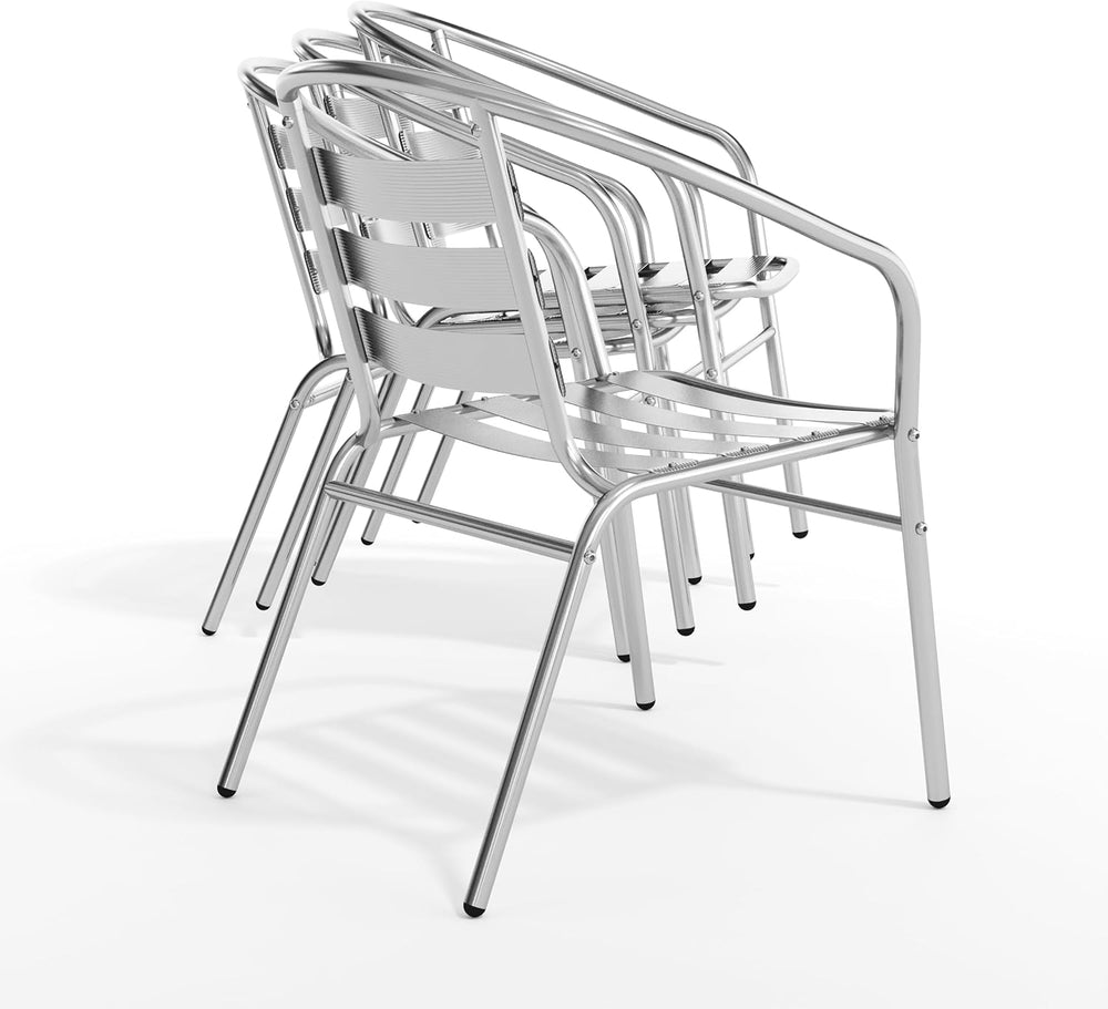 Flash Furniture Lila 4 Pack Commercial Aluminum Indoor-Outdoor Restaurant Sta...