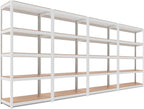 HOMEDANT House 5-Tier Laminated Metal Shelving Unit Adjustable Storage Utility Rack Heavy Duty Shelves Organization Multipurpose Shelf Kitchen Garage Pantry Closet 4Pack