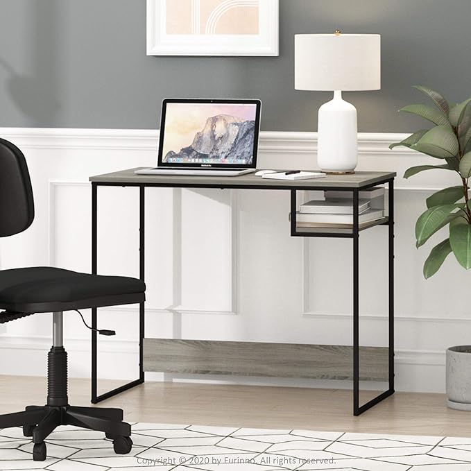 Furinno Moretti Lifestyle Study Desk, 35 Inches, French Oak Grey