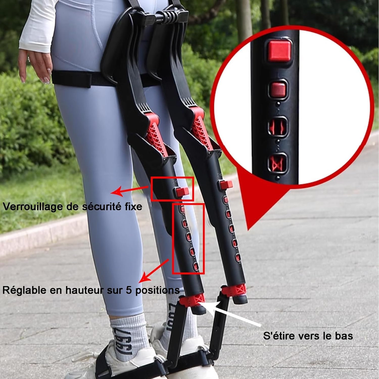 Adjustable Chairless Wearable Invisible Chair,Invisible Chair Wearable Exoskeleton Human Wearable Seat,Anywhere Camping Folding Stool 5 Gear Adjustable Heights