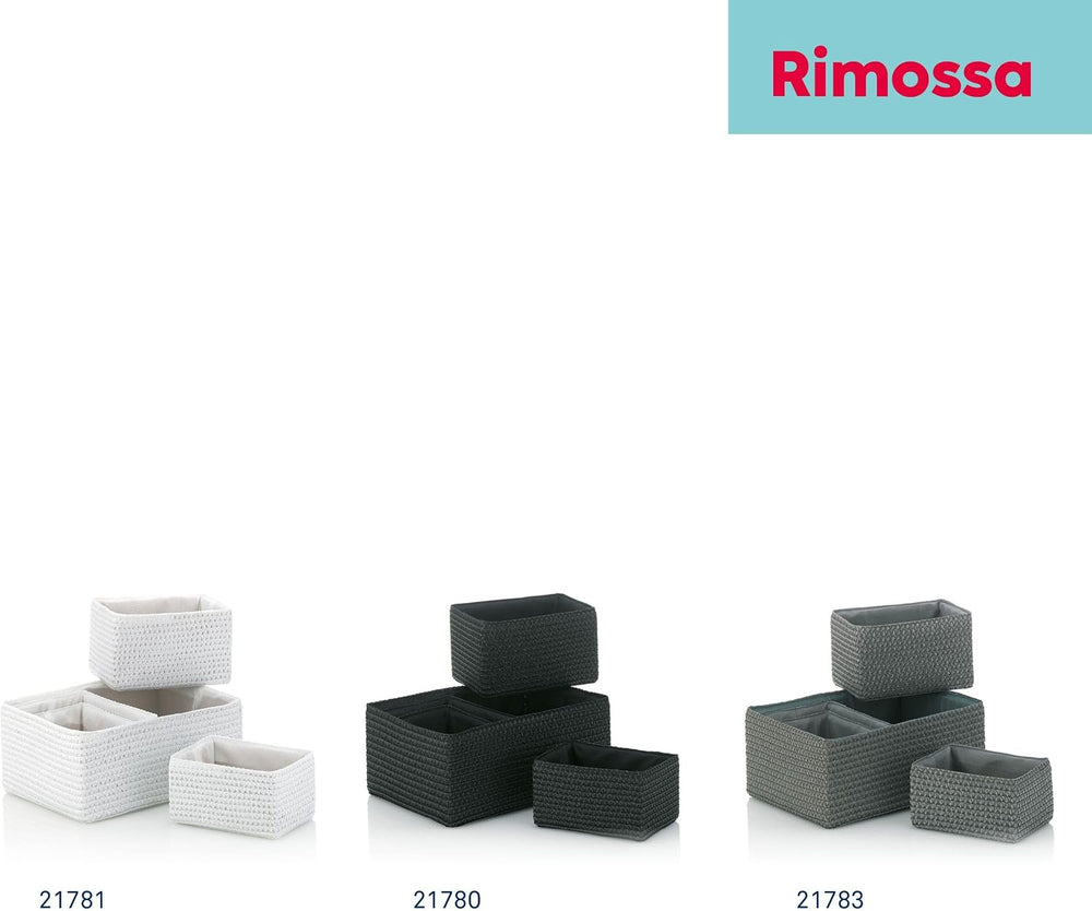 Kela Basket Set Rimossa 5 Pieces of PP Plastic in Grey, 35 x 25 x 15 cm