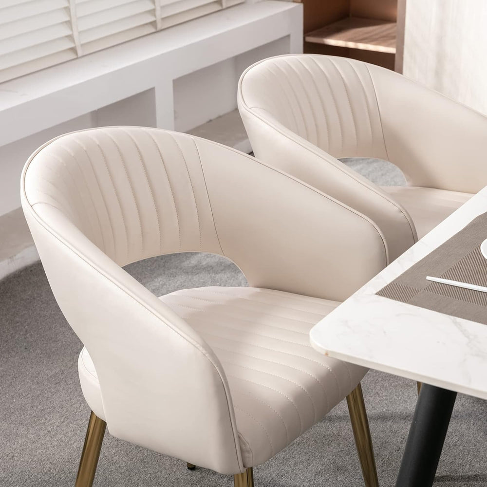 Modern Dining Chairs Set of 6, Upholstered PU Leather Dining Room Chairs with...