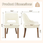 ClinQ Wooden Dining Chairs Set of 2, Modern Fabric Upholstered Kitchen Chairs Dining Chair, Mid Century Modern Chair for Kitchen Dining Room, Farmhouse Kitchen Chairs, Beige-Walnut Legs