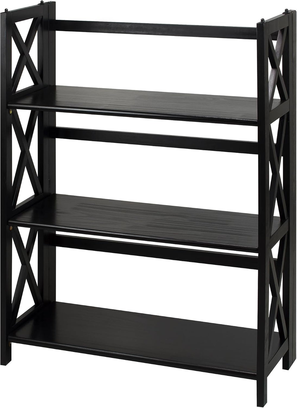 Casual Home Montego 3-Shelf Folding Bookcase, Black (New)