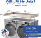OfficeSimpli Large Washer Dryer Countertop 30 x 58 - Made in USA - Laundry Countertop Over Washer and Dryer, Laundry Room Countertop Organization Solution with Non-Slip Pads, Rustic Oak