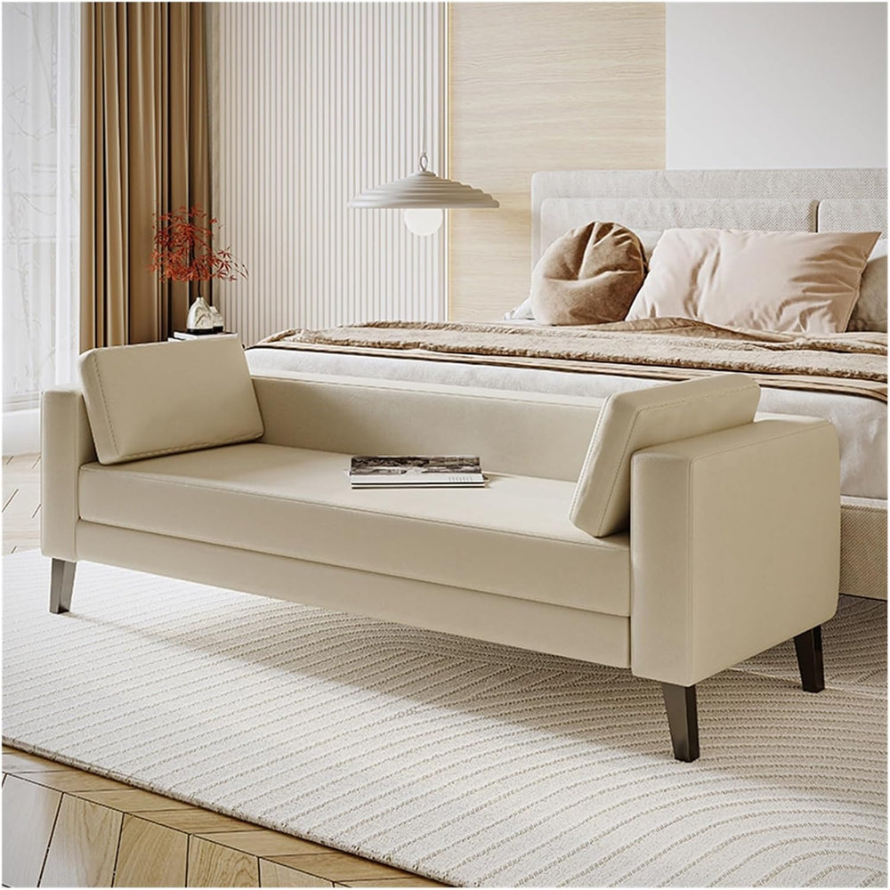 Modern Cloth Bedroom Bench for End of Bed, Modern Upholstered Ottoman Long En...