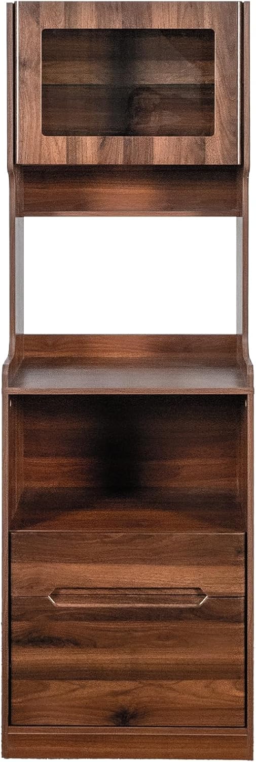 Kitchen Pantry Hutch Cabinet, Farmhouse Kitchen Hutch Buffet Cabinet with 2 D...