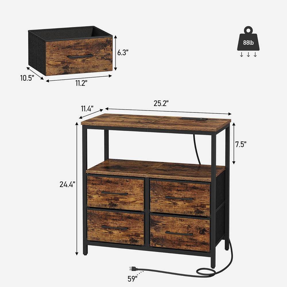 TUTOTAK Large Night Stand with Charging Station, Nightstand with USB and Type...