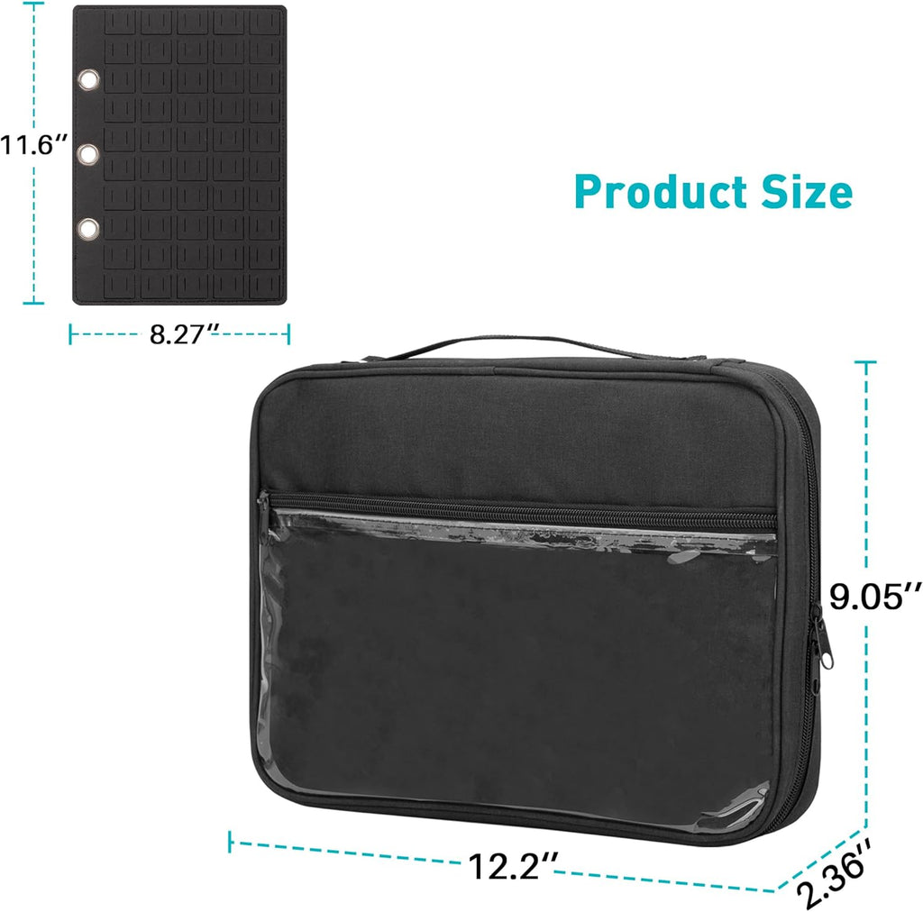 Enamel Pin Display Pages Pin Carrying Case, Pins Collection Storage Organizer Case, Travel Brooch Pin Display Bag (Pins Not Included)