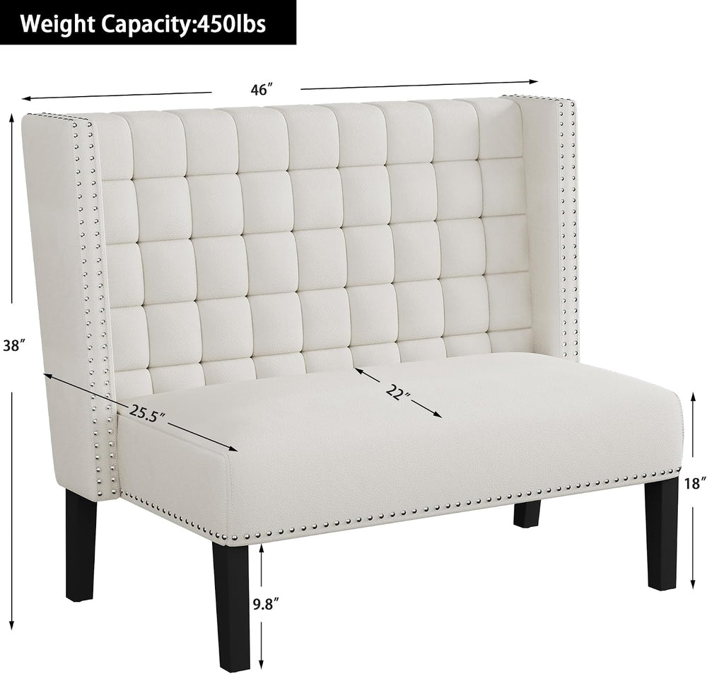 Andeworld Modern Loveseat Settee Bench Sofa Couch, Upholstered Banquette Dini...