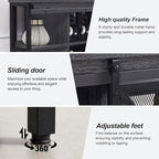 HOMISSUE Corner TV Stand for 55 Inch TV, Rustic Corner Entertainment Center with Storage, Industrial Media Console Table with Sliding Barn Door, Entertainment Center for Living Room, Grey