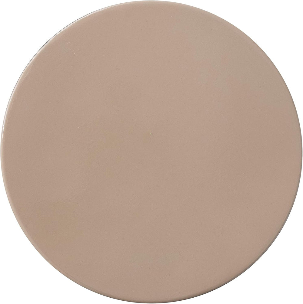 Bloomingville Round Enameled Metal Plant Stand or Martini Table, Cream