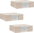 Cotton Sweaters and Sweatshirts Storage Bags - Zipper Closure, 100% Canvas Sturdy Cotton, Washable, Reusable, Breathable and Air-Tight Garment, Wedding Dress, Sarees Storage Bags (3 Bags)
