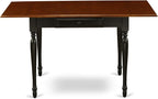 East West Furniture MZDA3-BCH-W 3 Piece Dinette Set for Small Spaces Contains a Rectangle Dining Table with Dropleaf and 2 Kitchen Dining Chairs, 36x54 Inch, Black & Cherry