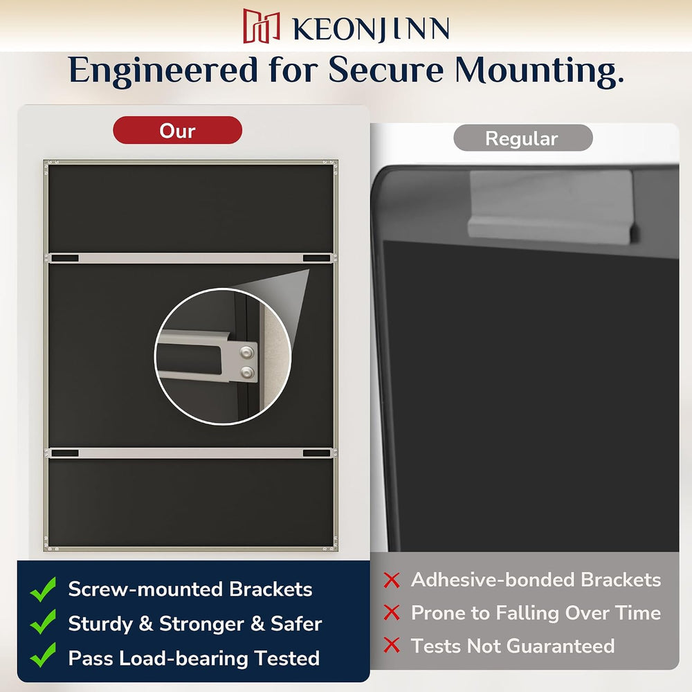 Keonjinn 48 x 30 Inch Brushed Nickel Bathroom Mirrors for Over Sink