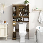 Vabches Over The Toilet Storage Cabinet, Farmhouse Storage Cabinet Over Toilet with Barn Door，Home Space-Saving Toilet Rack for Bathroom, Restroom and Laundry