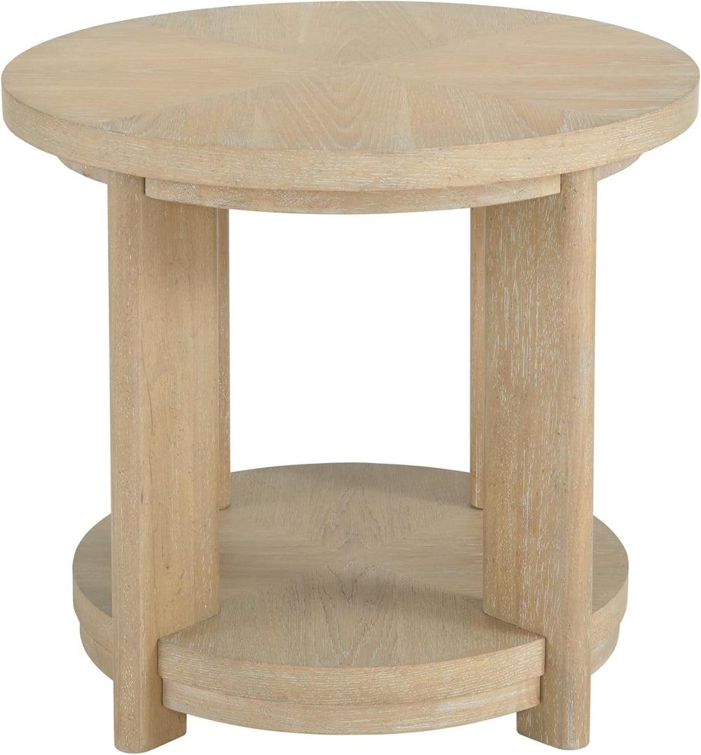 Tan Round Accent Table