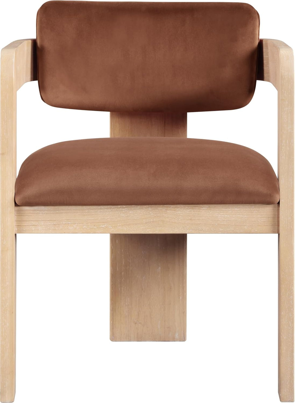 Meridian Furniture Sacha Velvet/Rubberwood Dining Chair, Cognac, Set of 2