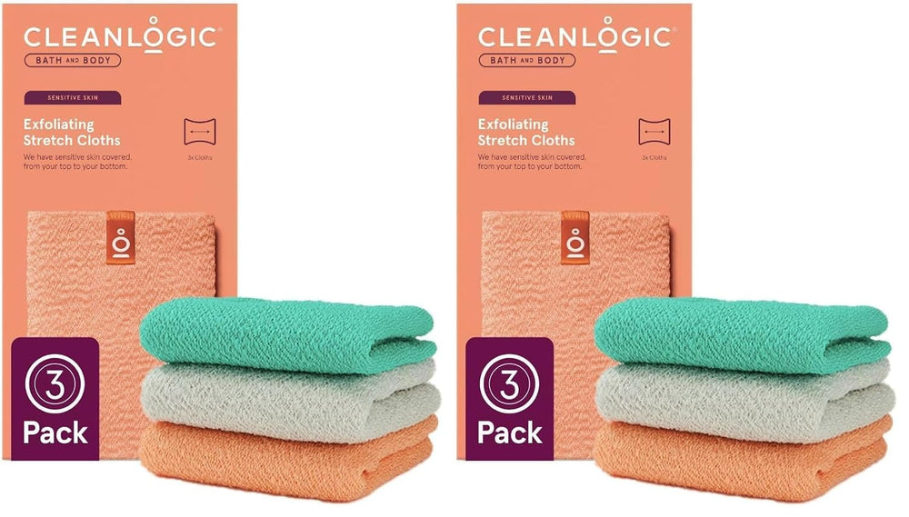 Cleanlogic Bath and Body Exfoliating Stretch Bath/Shower Cloth, Assorted Colo...