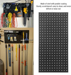 3Pcs Metal Pegboard Panels, 24x12inch Steel Black Pegboards Wall Organizer, 130lbs Heavy Duty Peg Board for Walls Home, Garage Tool Storage, Office Organization