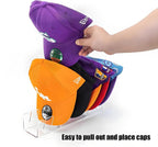 Hat Organizer for Baseball Caps, 2 Pack No Install Clear Acrylic Hat Rack, Hat Holder for 14 Baseball Caps Storage Organizer, Space Saving Closet Organizers and Storage (Transparent)