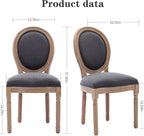 Nrizc French Country Dining Chairs Set of 4, Farmhouse Dining Chairs, Wood Round Back Dining Room Chair, for Dining Room/Living Room/Bedroom