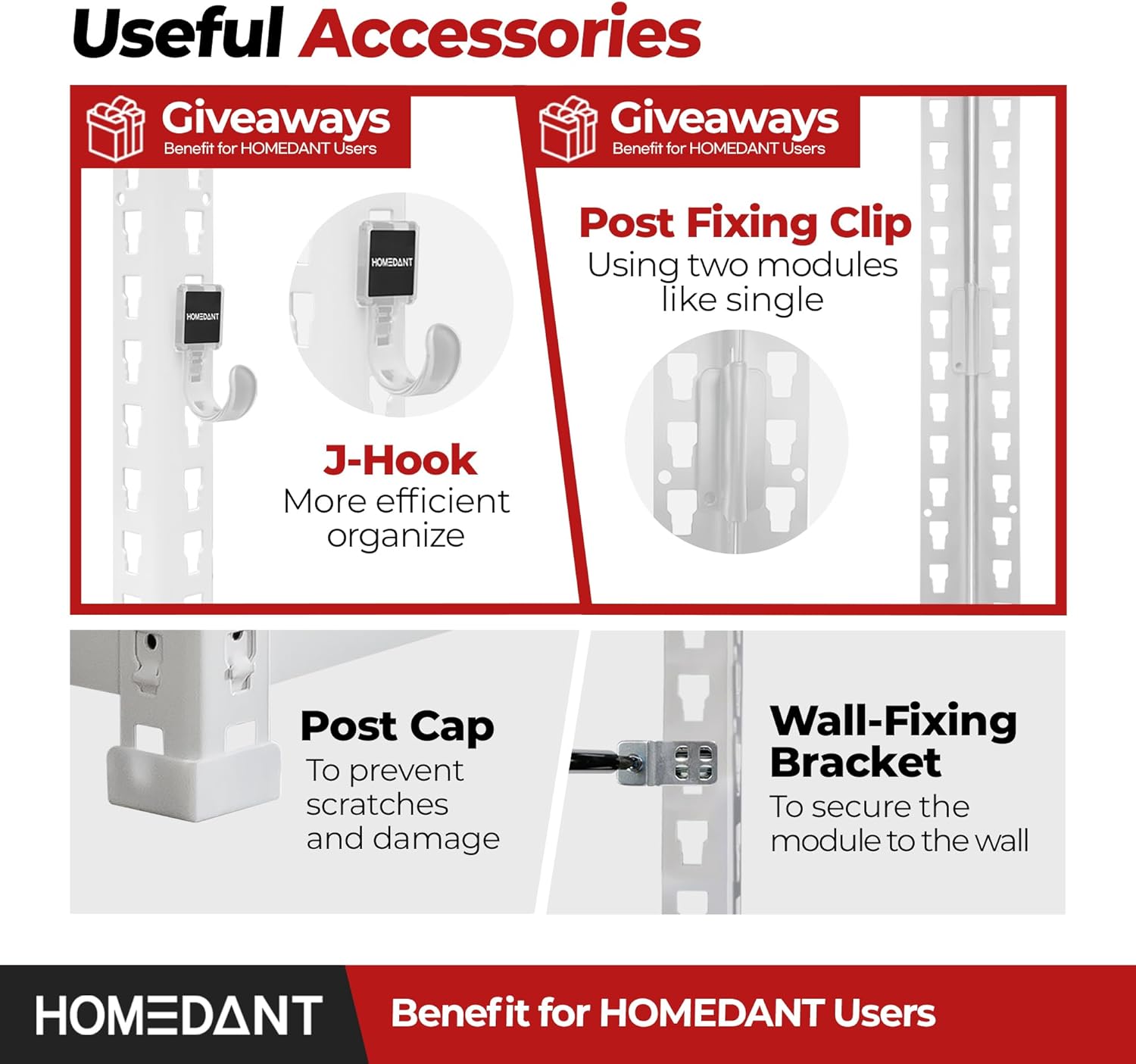 HOMEDANT 5 Tier Storage Shelves Adjustable Laminated Boltless Garage Metal Shelving Unit Heavy Duty Utility Rack Shelf Warehouse Pantry Closet Kitchen (4, (XL Deep) 48.1" W, White)