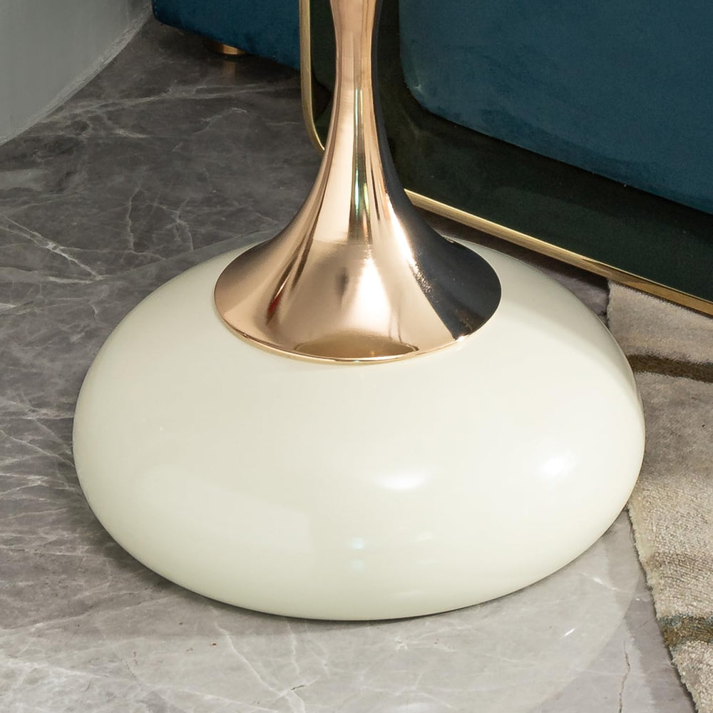 Geelife Small Round Side Table for Small Spaces - White End Table
