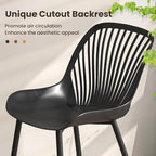 Giantex Black Dining Chairs Set of 4, Modern Kitchen Chairs w/Metal Legs, Cutout Backrest, Curved Seat, Armless Accent Chairs, Indoor Side Chairs for Living Dining Room Home, Load 330 LBS