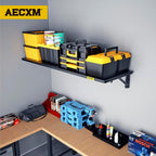 1.3x4ft Adjustable Rail Type Folding Storage Rack Shelf, Suitable for Garage, Storage Room, Kitchens Wall Shelf,Garage Storage Rack Floating Shelves, Wall Mounted Folding Table(1pcs-Black)