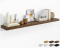 RICHFOCUS 72Inch Floating Shelves for Wall 1 Pack Shelves for Bedroom|Kitchen|Bathroom Wall Mounted Rustic Wood Floating Shelf with Invisible Brackets for Books|Storage|Decor, Rustic Brown