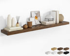 RICHFOCUS 72Inch Floating Shelves for Wall 1 Pack Shelves for Bedroom|Kitchen|Bathroom Wall Mounted Rustic Wood Floating Shelf with Invisible Brackets for Books|Storage|Decor, Rustic Brown