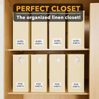 SpaceAid 8 Pack Bed Sheet Organizers and Storage, Foldable Sheet Organizer for Linen Closet, Sheets Set Folder Keeper with Window XL (Queen & King Size) Bedding Container (Beige, 8 Pack)