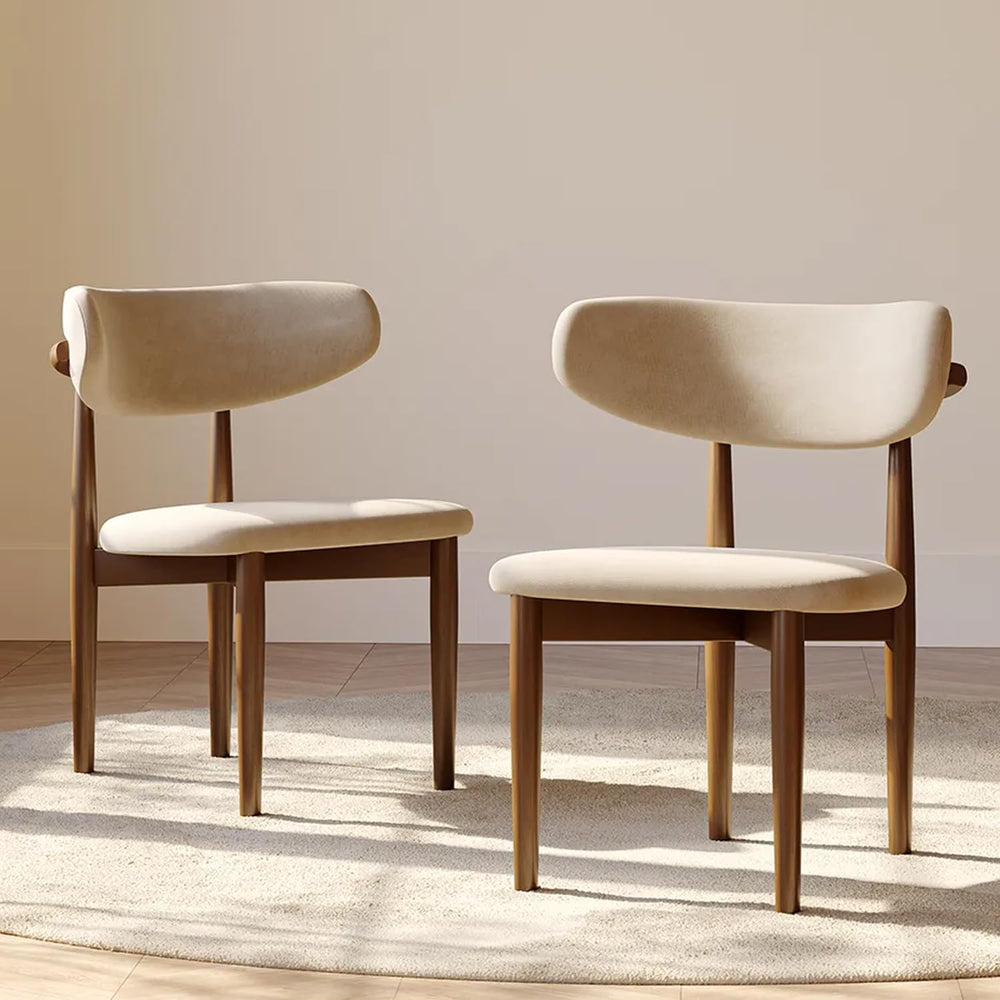 POVISON Modern Dining Room Chairs Set of 6, Armless Cotton Linen Dining Chair...