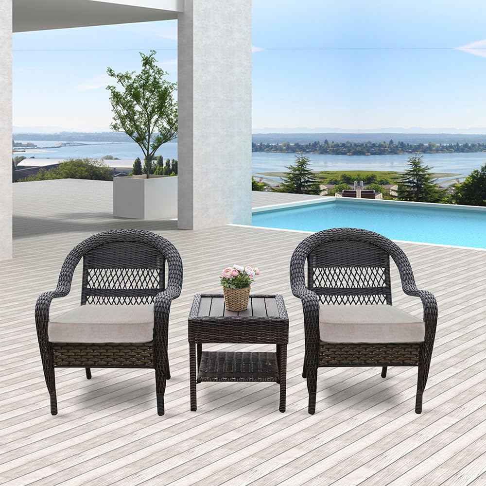 JMGBird Outdoor Chair Cushions Set of 4, Water Resistant Seat Cushions 19 x 1...