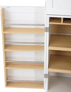 78.2" Tall Farmhouse Kitchen Pantry Cabinet with 8 Door Shelves,Storage Cupboard with 4 Adjustable Shelves,Hidden Drawer,Wine Rack,for Dining & Bathroom (White-G)