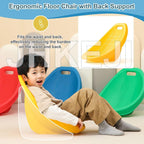 Rocker Chairs for Classroom, Portable Floor Seating with Back Support, Flexible Classroom Seating for Elementary, Plastic Reading Chair, Sensory Wobble Chair, Fun Scoop Egg Chair Indoor, (Blue,4)