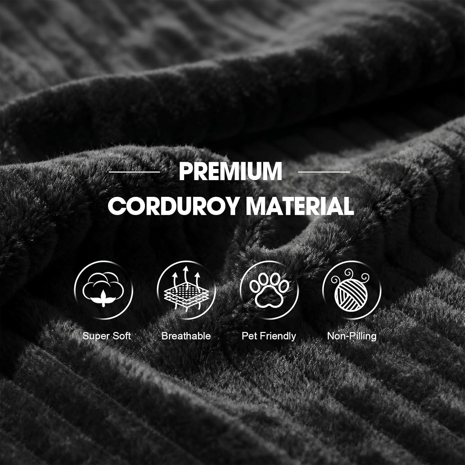 94.5" L-Shaped Cloud Sectional Couch for Living Room, Modern Minimalist Upholstered Boneless Sofa,Corduroy Fabric Modular Sectional Sofa with Chaise, No Assembly Required (Black, Left)