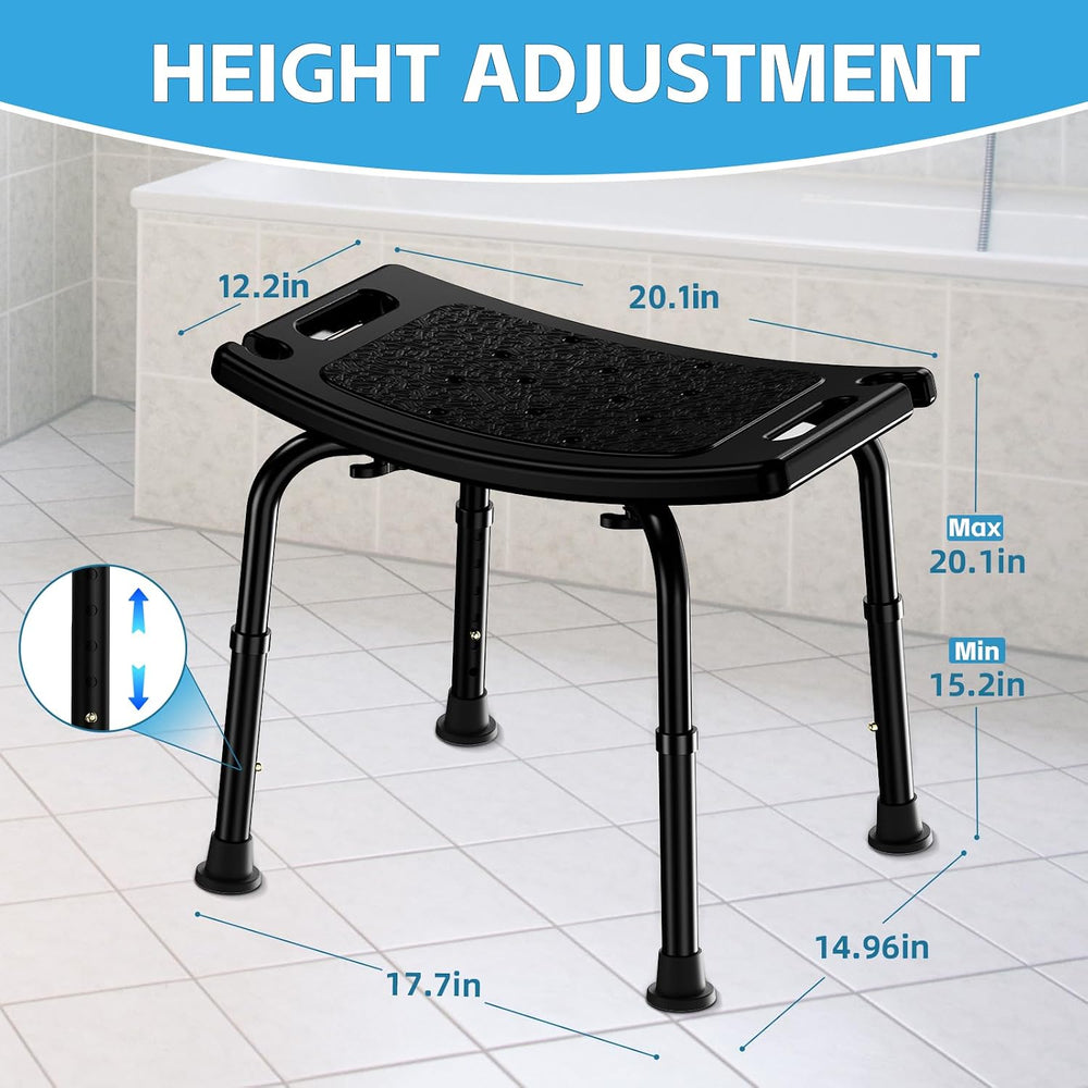 Onepeak Shower Stool for Inside Shower, Adjustable Height with Suction Feet, ...