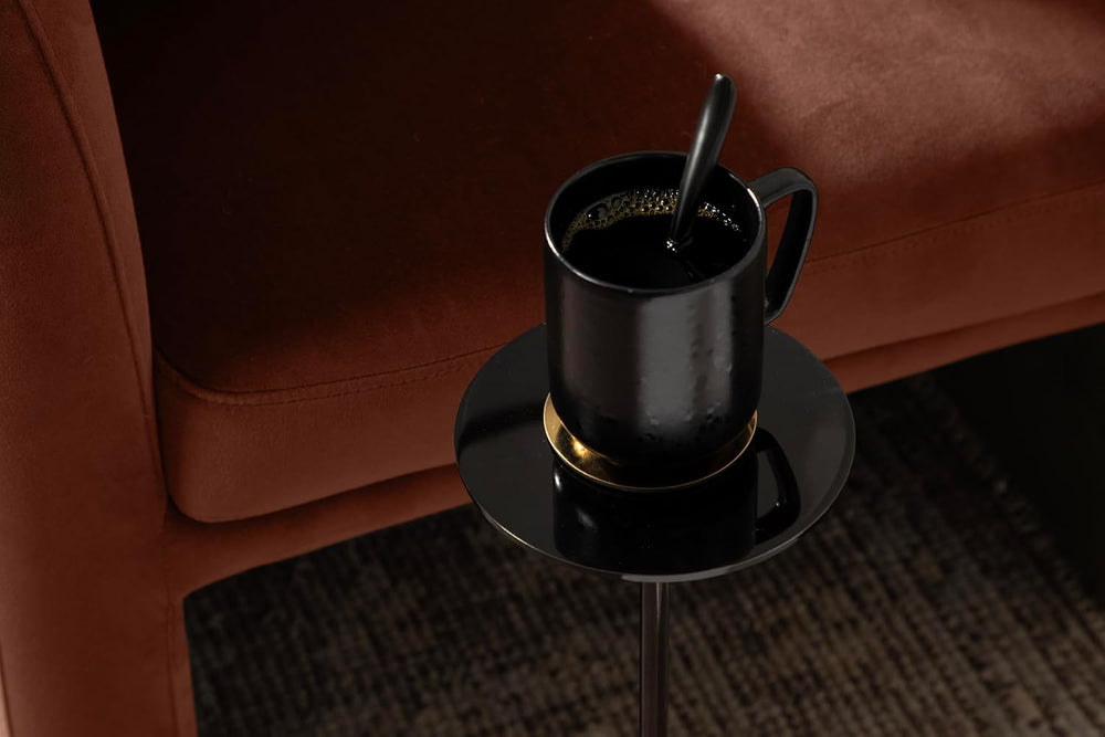 Kate and Laurel Hersi Decorative Modern Pedestal Drink Table, 7 x 7 x 20, Dar...