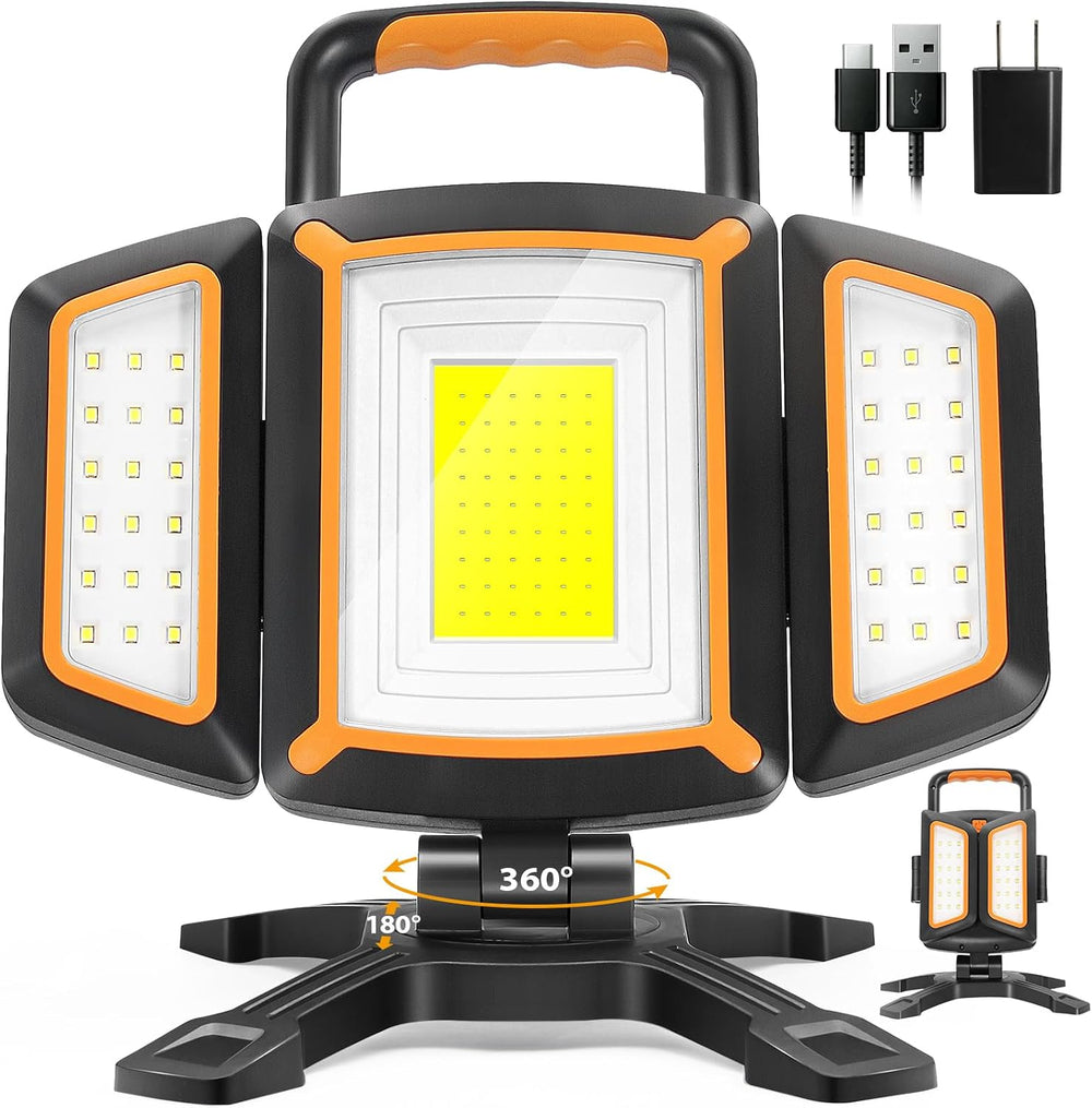 3000LM Rechargeable Work Light, Magnetic LED, Foldable & Portable