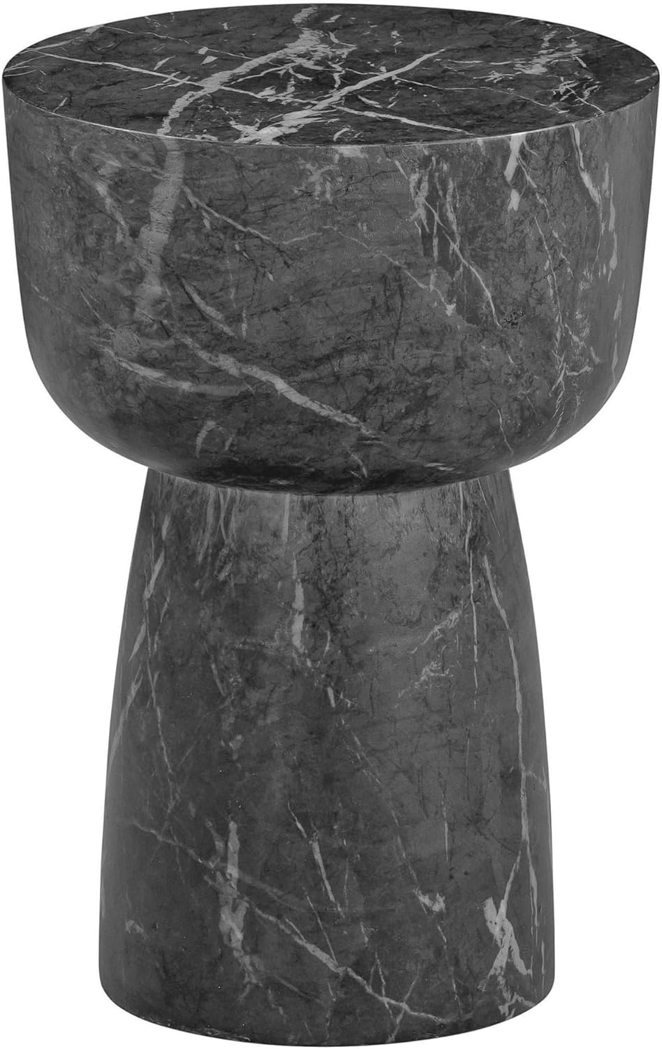 Tov Furniture Charra Black Faux Marble Indoor/Outdoor Side Table