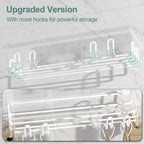 2025 New Adhesive Shower Caddy, Shower Shelves with 16 Hooks, White 2 Pack
