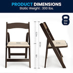 Flash Furniture 2 Pack HERCULES Series Fruitwood Wood Folding Chair with Vinyl Padded Seat