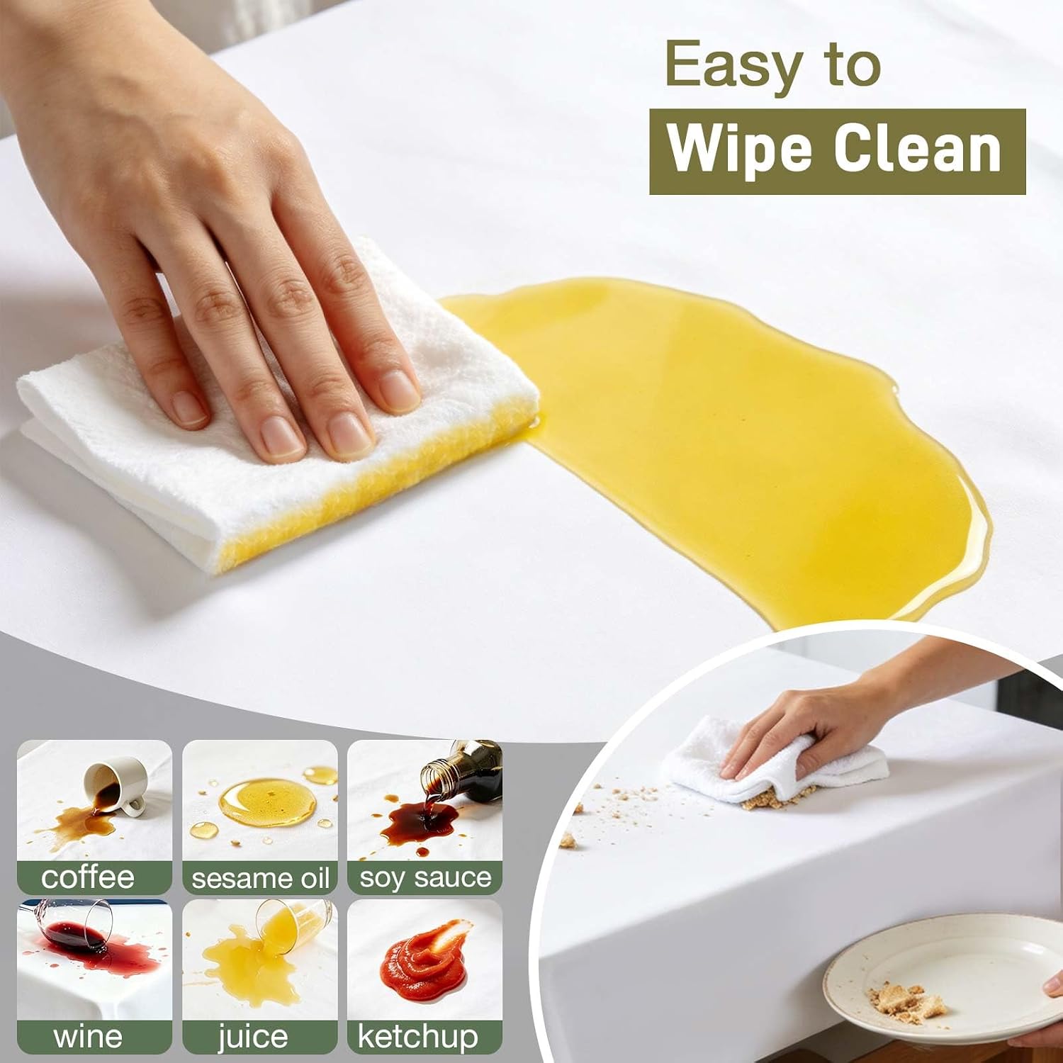Vinyl Table Protector Pad with Flannel Backing, Heavy-Duty Table Padding for Dining Room Table, Waterproof, Heat Resistant, Non-Slip Under Tablecloth 90 x 54 inches, Rectangular