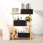 Small Storage Baskets for Organizing | Closet Organizer Bins | Shelf Toy Basket | Woven Rope Baskets | Cube Decorative Box | Shallow Basket | 13x8.5x5.1” | 3 Packs Black