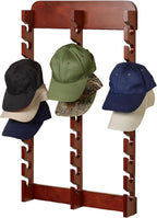 Touch of Class Wooden Ball Cap Display Wall Rack - Classic Cherry - Triple, 30 Slots - Baseball Hat Display - Made of Wood - Class Racks for Hats - Organizer for Bedroom, Living Room, Entryway