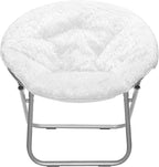 Urban Lifestyle Mongolian Faux Fur Saucer Chair, Off White