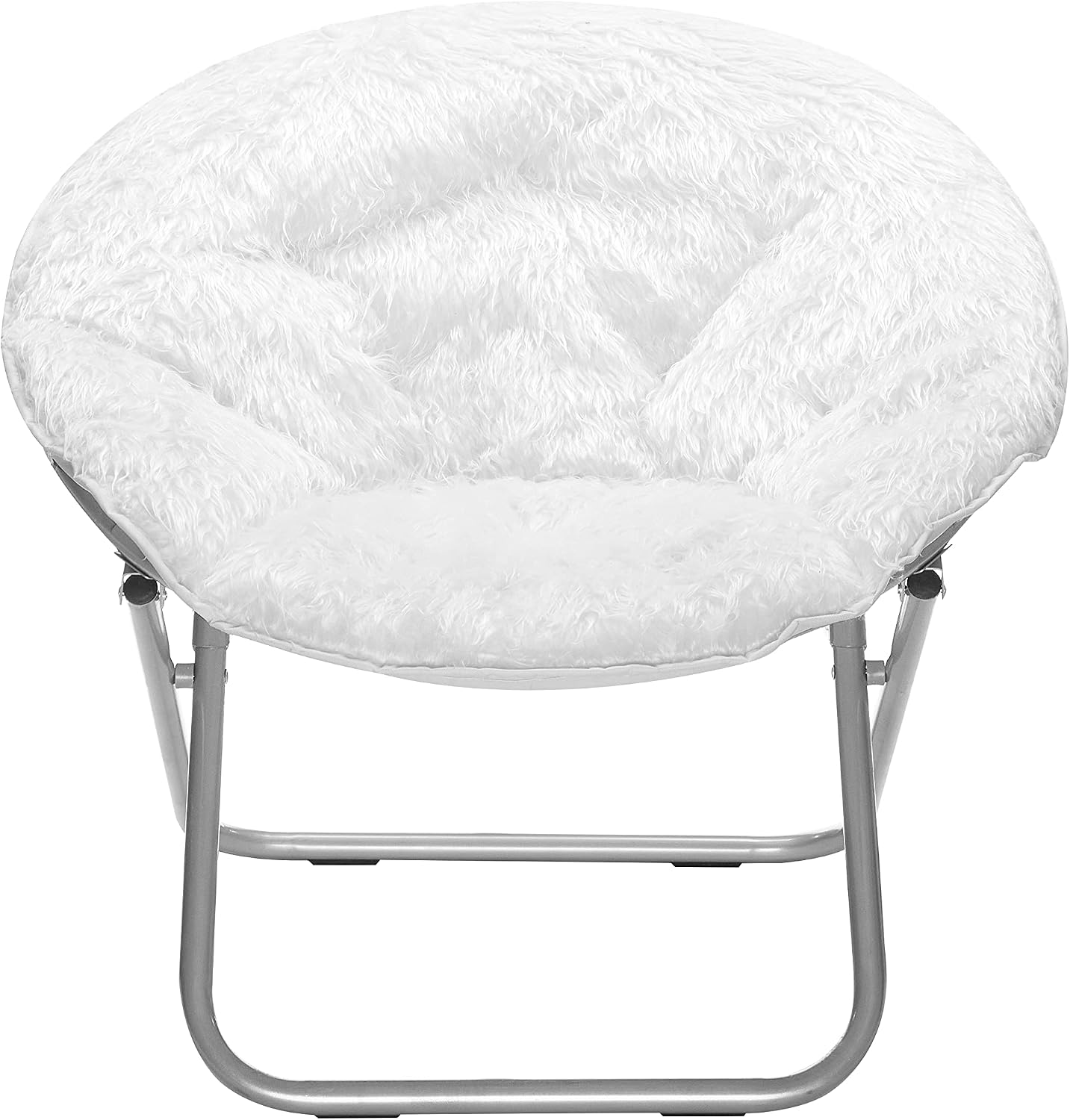 Urban Lifestyle Mongolian Faux Fur Saucer Chair, Off White